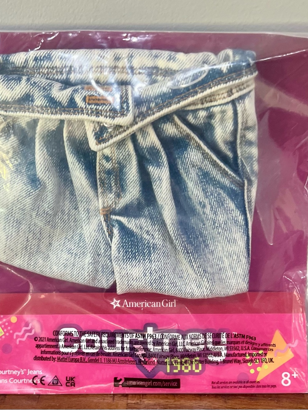 American Girl Courtney Light Blue Denim Pleated Doll Skirt
